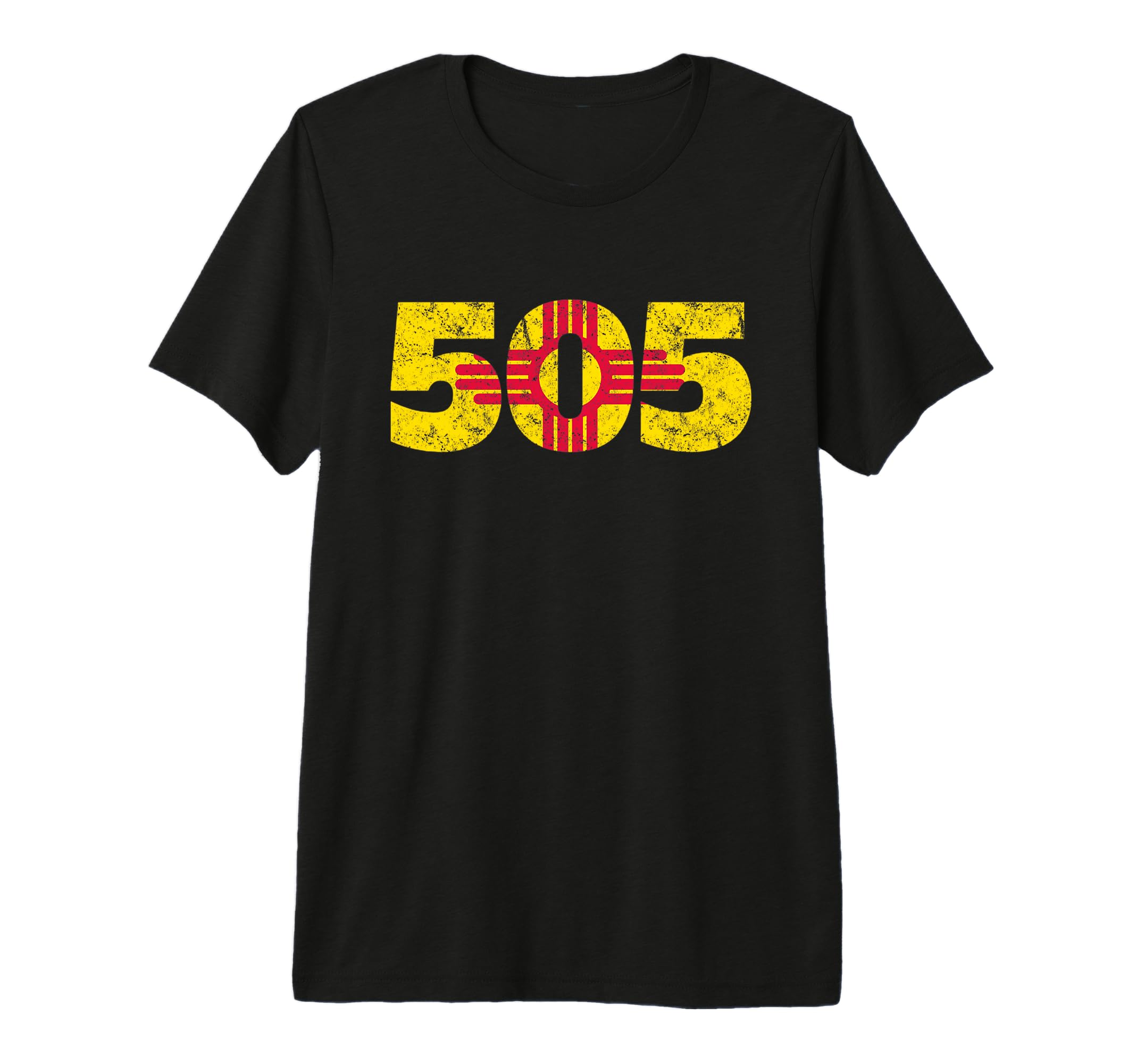 505 New Mexico Zia Distressed Tri Blend T-Shirt - Trendy Graphic Unisex - T-Shirt, Sweatshirt, Hoodie