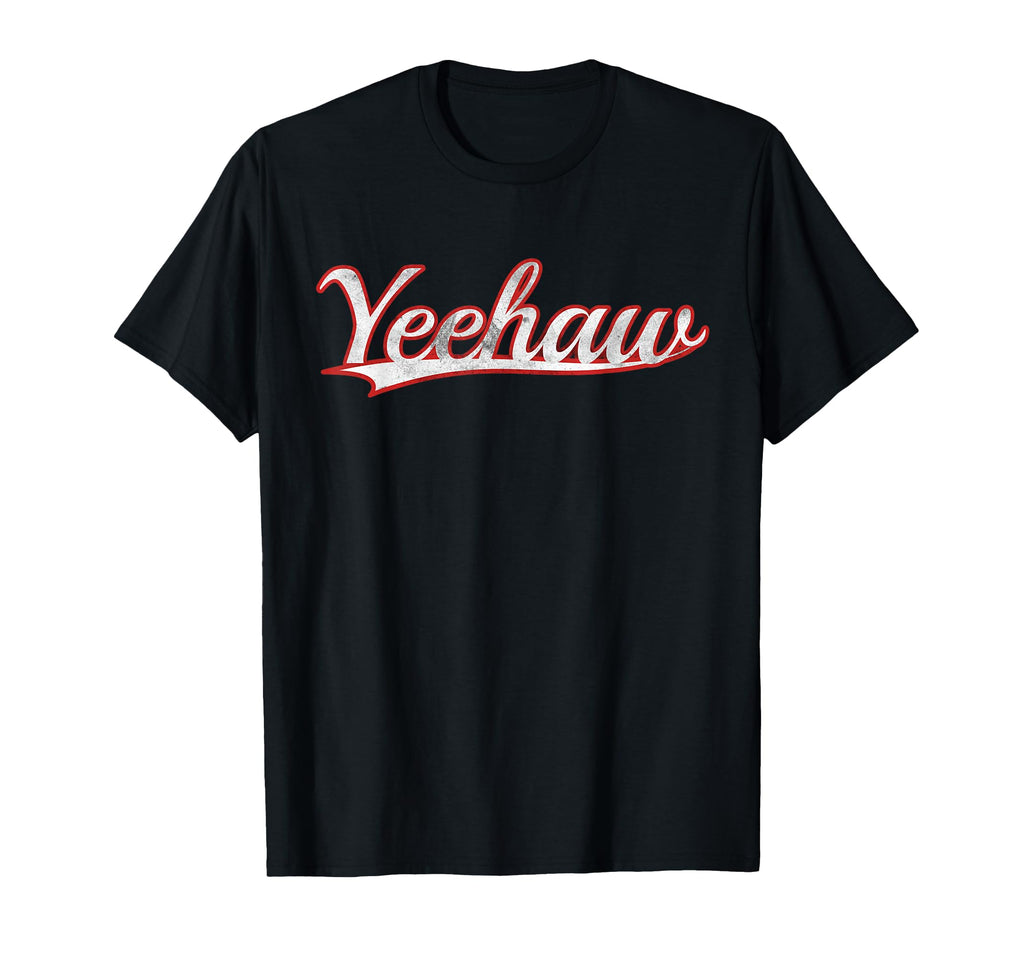 Yeehaw Cowboy Western Varsity Distressed T-Shirt - Trendy Graphic Men Women - T-Shirt, Sweatshirt, Hoodie