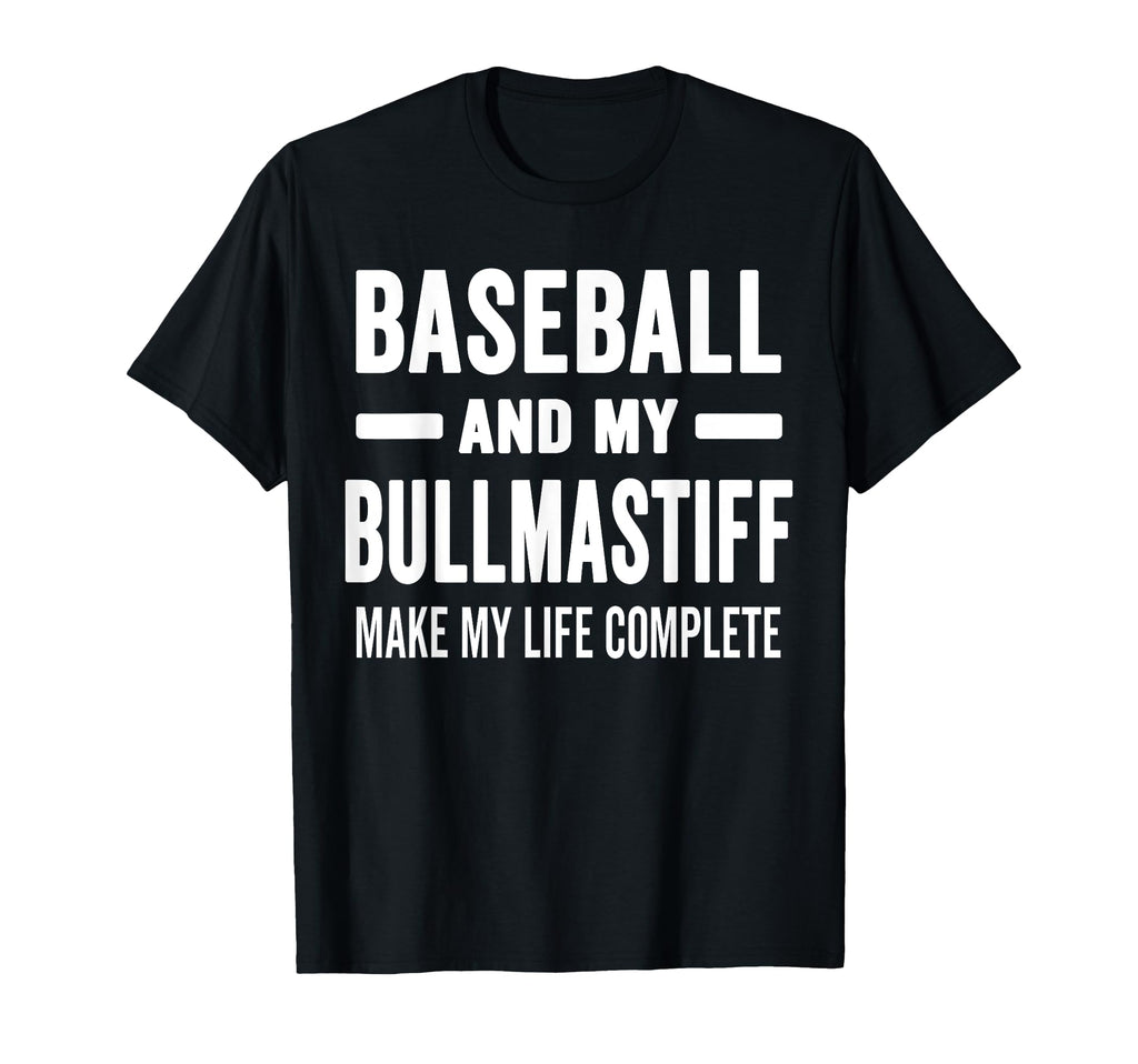Baseball And My Bullmastiff Mama T-Shirt - Fun Novelty Design for Adults - T-Shirt, Sweatshirt, Hoodie