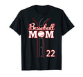 Baseball Mom 22 Number 22 Jersey T-Shirt - Aesthetic Graphic for Adults - T-Shirt, Sweatshirt, Hoodie