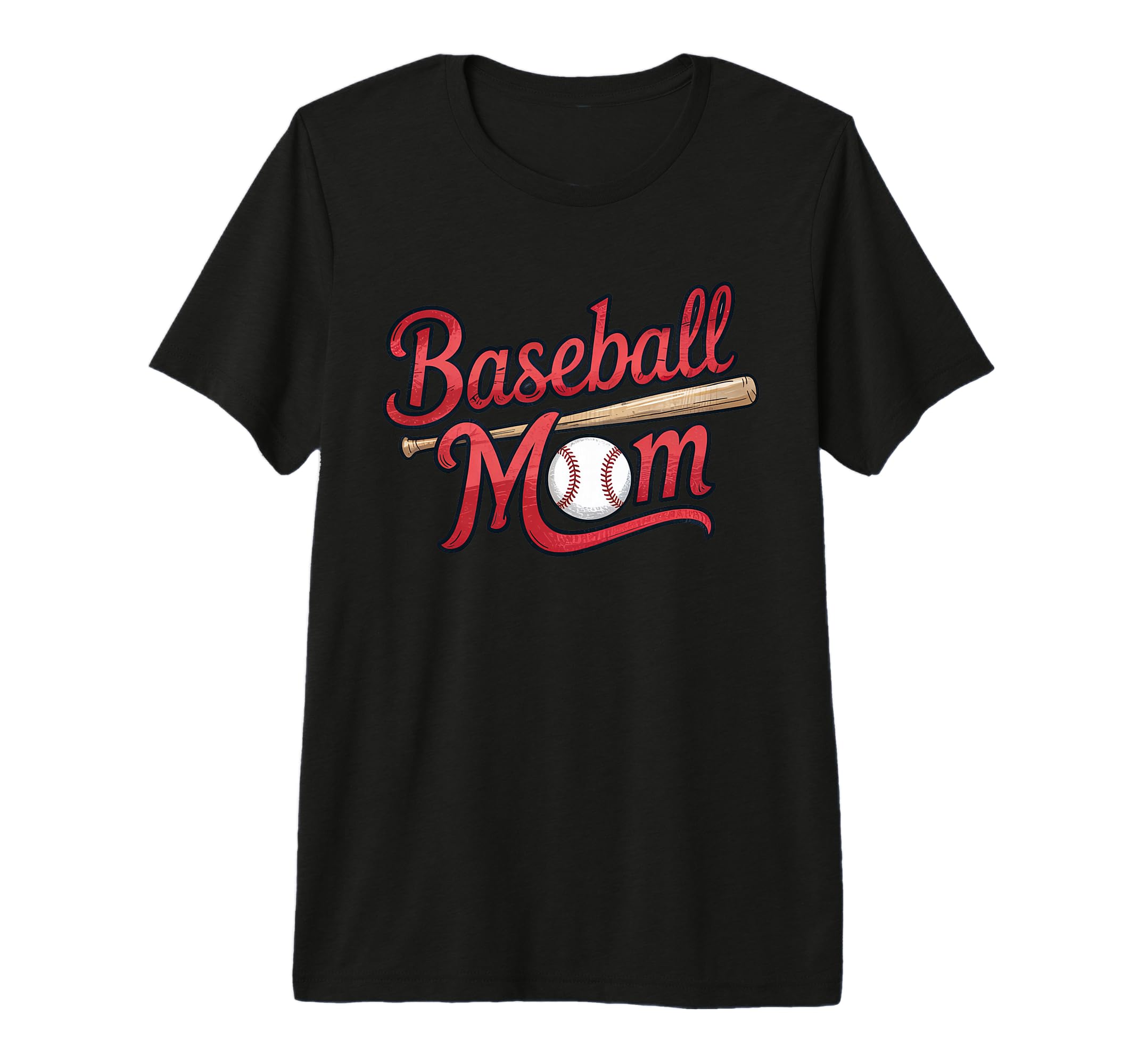 American Baseball Mom Mama Tri Blend T-Shirt - Minimalist Print Unisex - T-Shirt, Sweatshirt, Hoodie