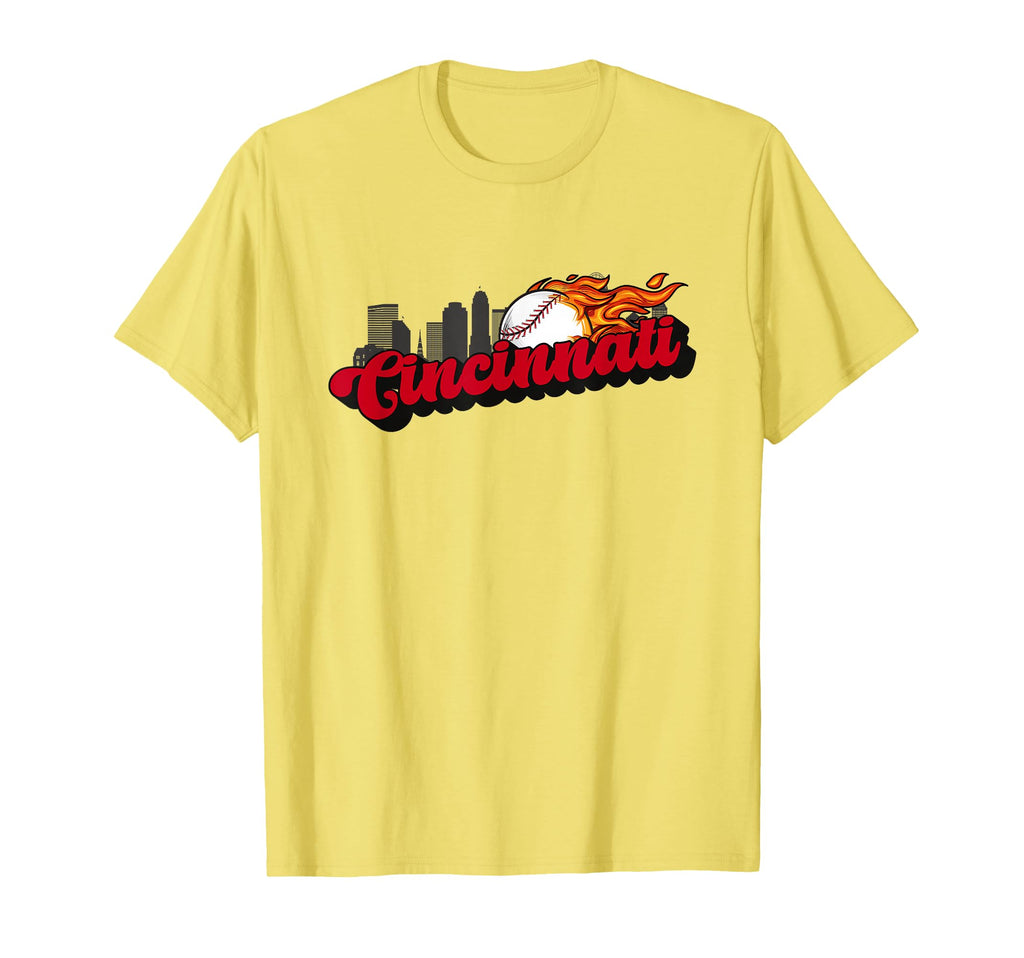 Cincinnati Baseball City Skyline T-Shirt - Casual Everyday Wear Unisex - T-Shirt, Sweatshirt, Hoodie