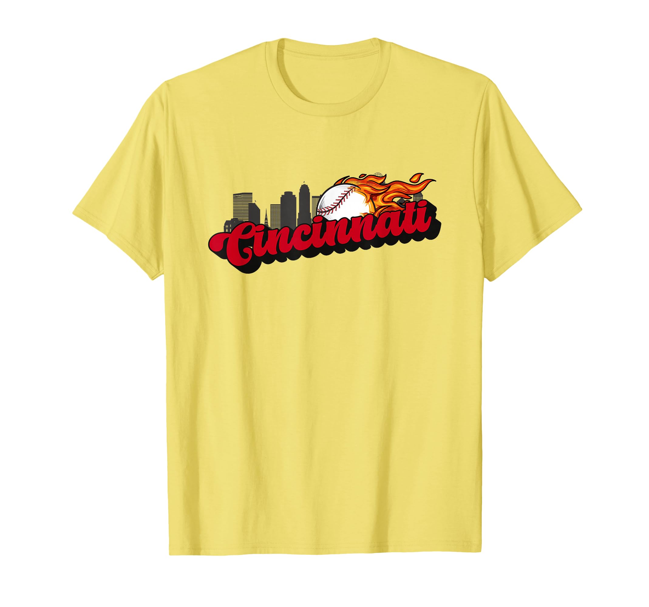 Cincinnati Baseball City Skyline T-Shirt - Casual Everyday Wear Unisex - T-Shirt, Sweatshirt, Hoodie
