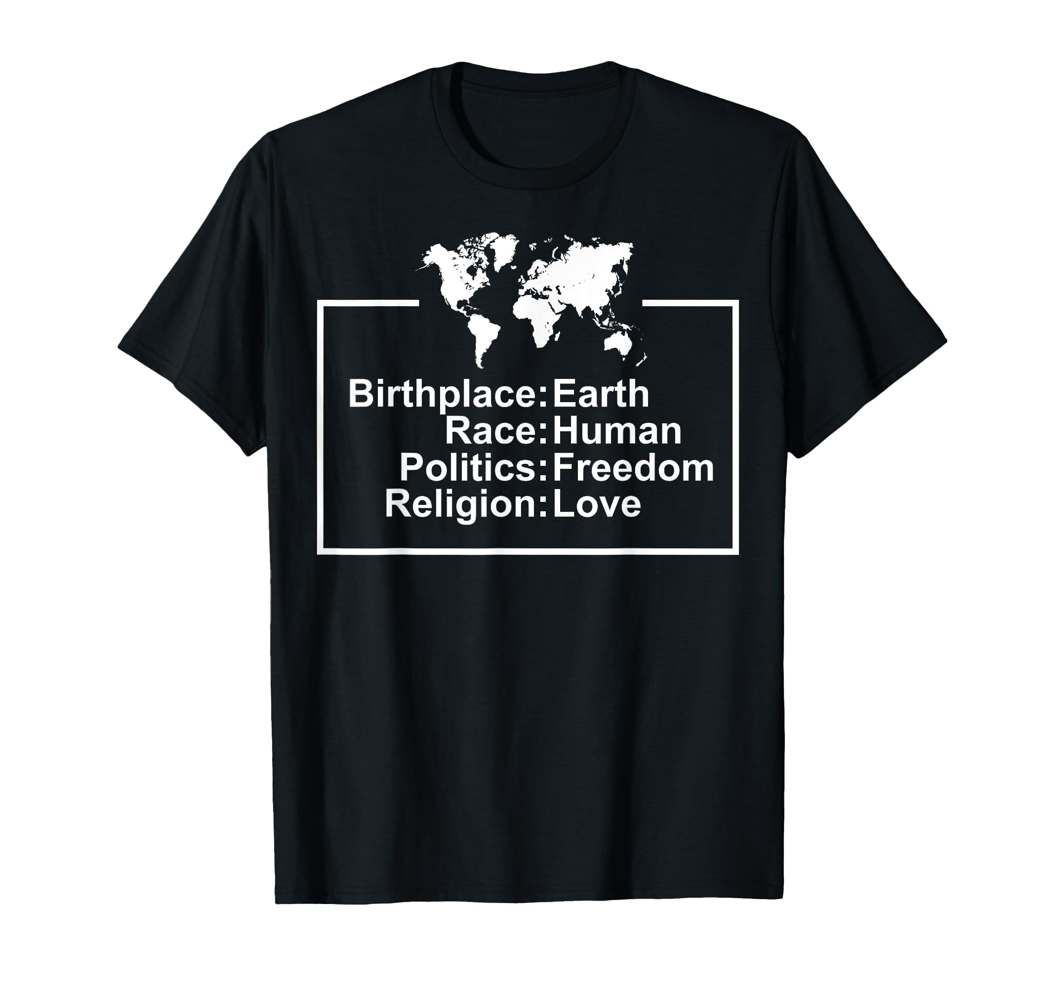 Birthplace Earth Race Human Freedom T-Shirt - Minimalist Print for Adults - T-Shirt, Sweatshirt, Hoodie