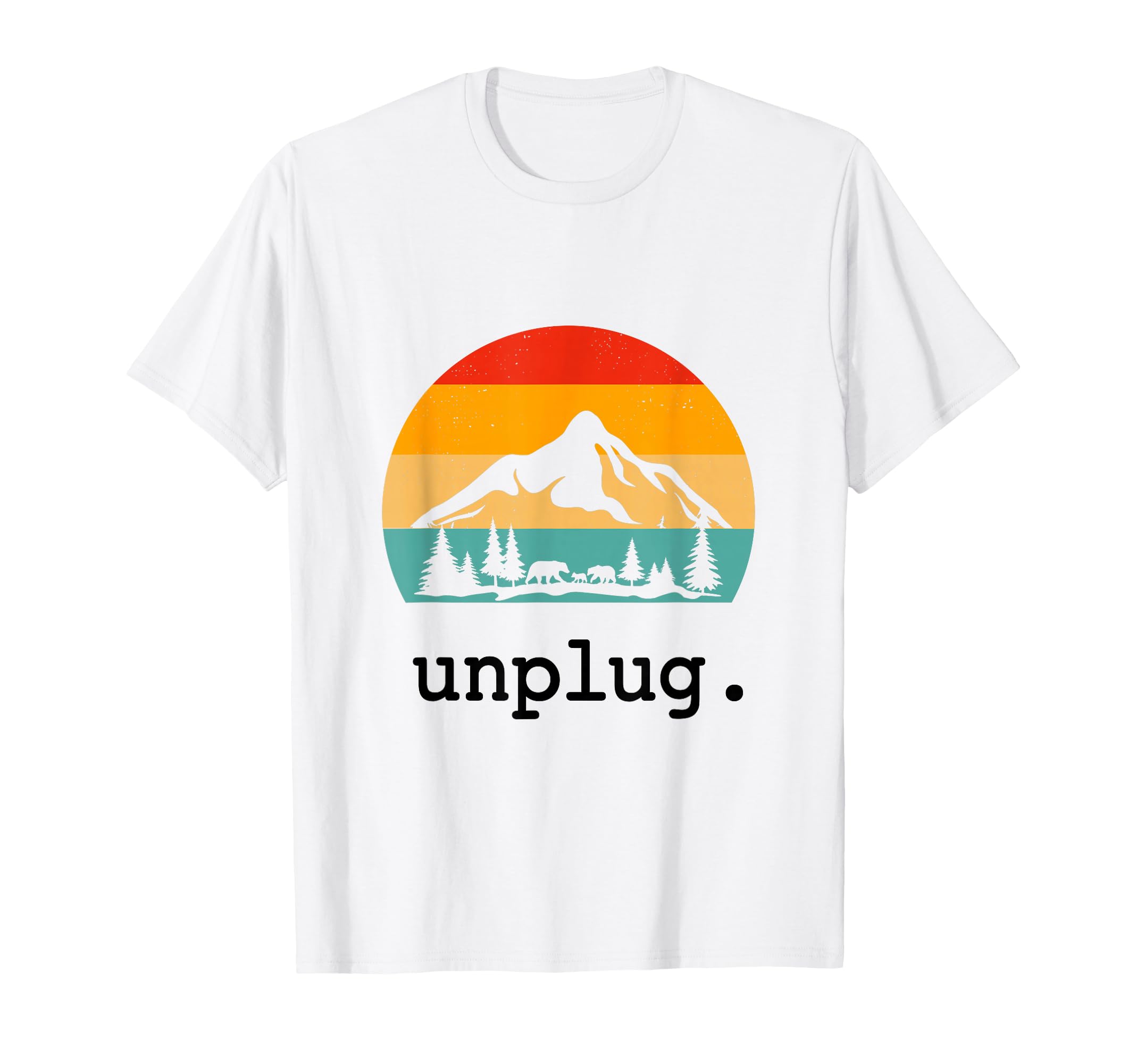 Unplug Hiking Nature Summer Vacation T-Shirt - Custom Art Print Unisex - T-Shirt, Sweatshirt, Hoodie