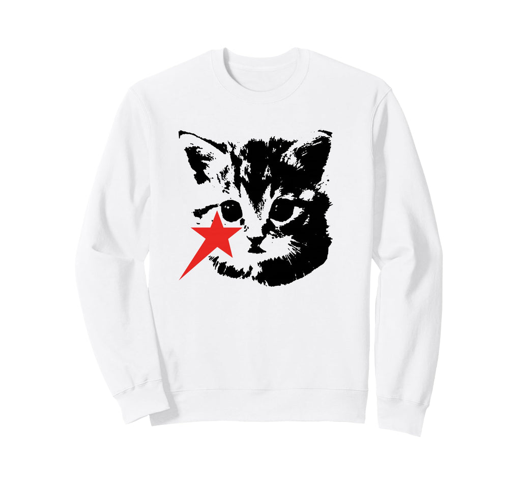Y2K Cat Punk Rock Kitten Grunge Sweatshirt - Minimalist Print for Adults - T-Shirt, Sweatshirt, Hoodie