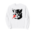Y2K Cat Punk Rock Kitten Grunge Sweatshirt - Minimalist Print for Adults - T-Shirt, Sweatshirt, Hoodie