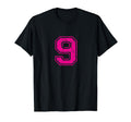 Number 9 Nine Varsity Distressed Sport T-Shirt - Trendy Graphic Men Women - T-Shirt, Sweatshirt, Hoodie