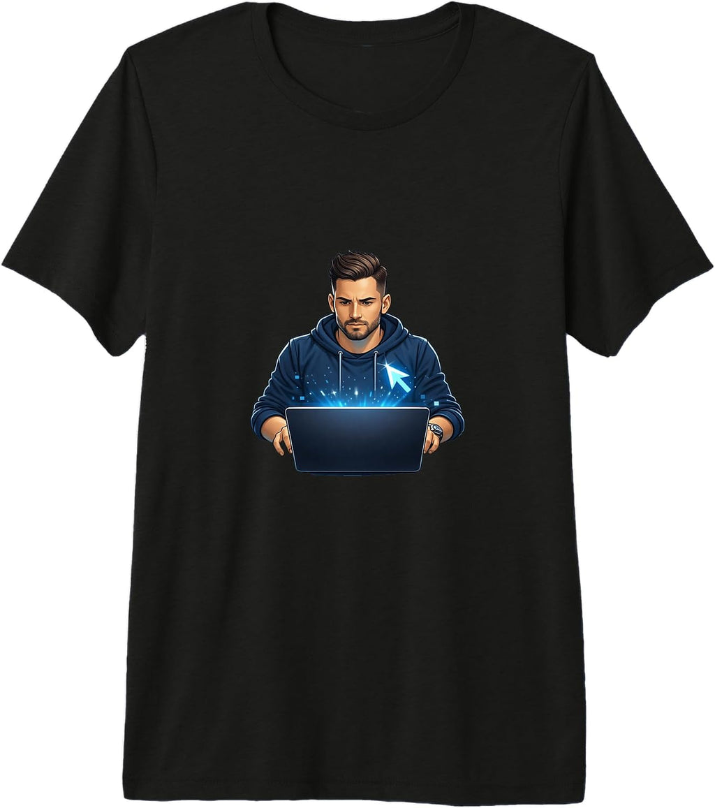 Focused Developer Illustration - Adult & Kids T-Shirts, Sweatshirts & Hoodies apparel design preview 1
