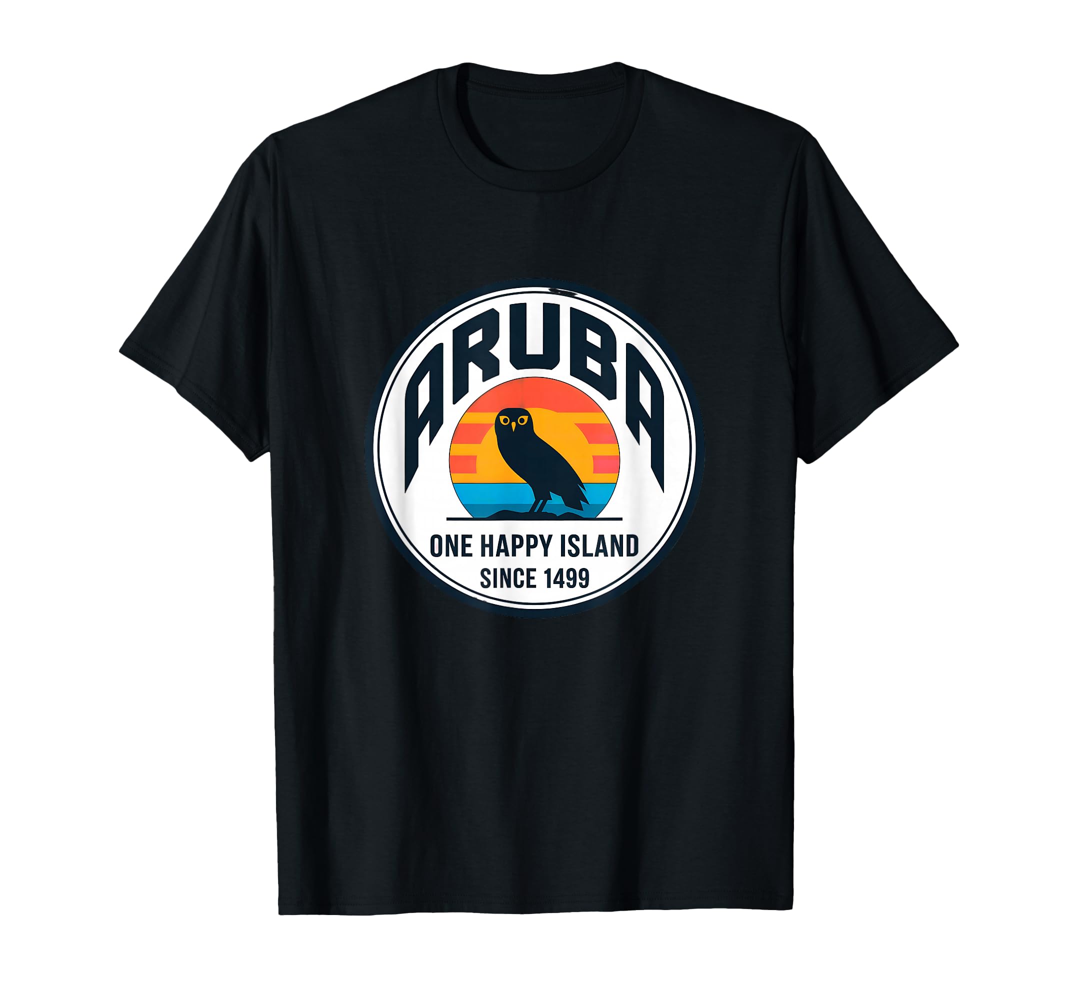Aruba Shoco Owl One Happy Island Sunset T-Shirt - Graphic Print Men Women - T-Shirt, Sweatshirt, Hoodie