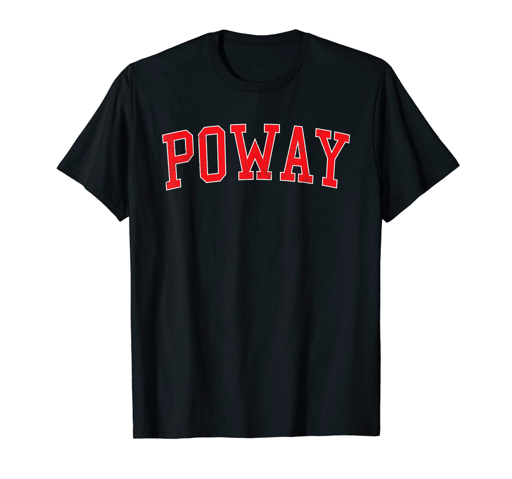 Poway Ca Varsity Red Text T-Shirt - Fun Novelty Design Men Women - T-Shirt, Sweatshirt, Hoodie