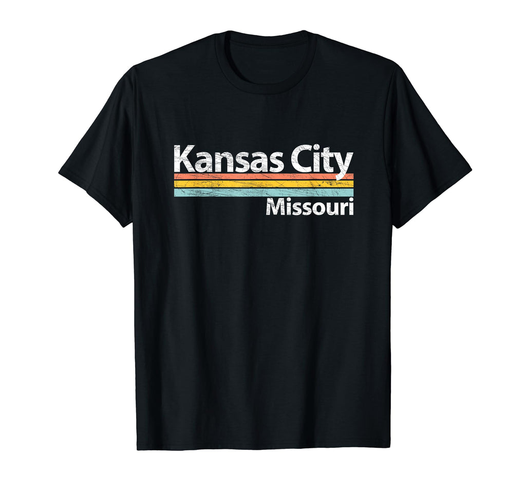 Kansas City Missouri Worn Stripes T-Shirt - Novelty Apparel Unisex - T-Shirt, Sweatshirt, Hoodie