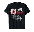 Cherry Bow You Are My Life Valentines T-Shirt - Minimalist Print Men Women - T-Shirt, Sweatshirt, Hoodie