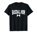 Baseball Mom Bow Baseball Coach Gift T-Shirt - Minimalist Print Unisex - T-Shirt, Sweatshirt, Hoodie