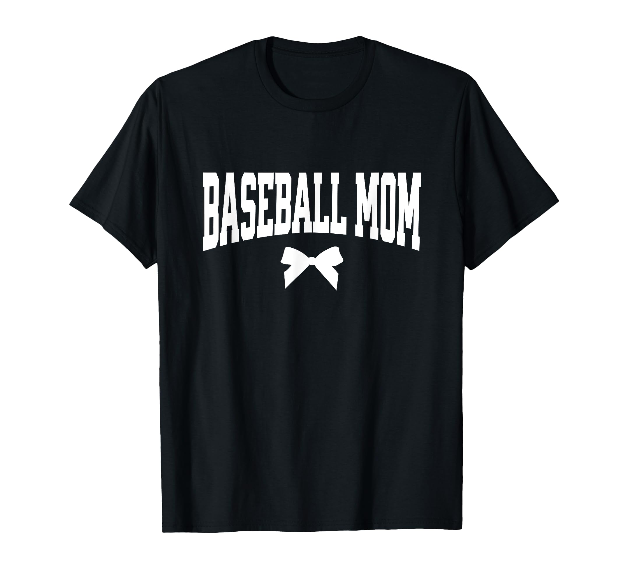Baseball Mom Bow Baseball Coach Gift T-Shirt - Minimalist Print Unisex - T-Shirt, Sweatshirt, Hoodie