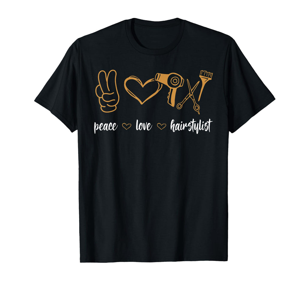 Barber Peace Love Hairstylist Hairdresser T-Shirt - Custom Art Print Unisex - T-Shirt, Sweatshirt, Hoodie