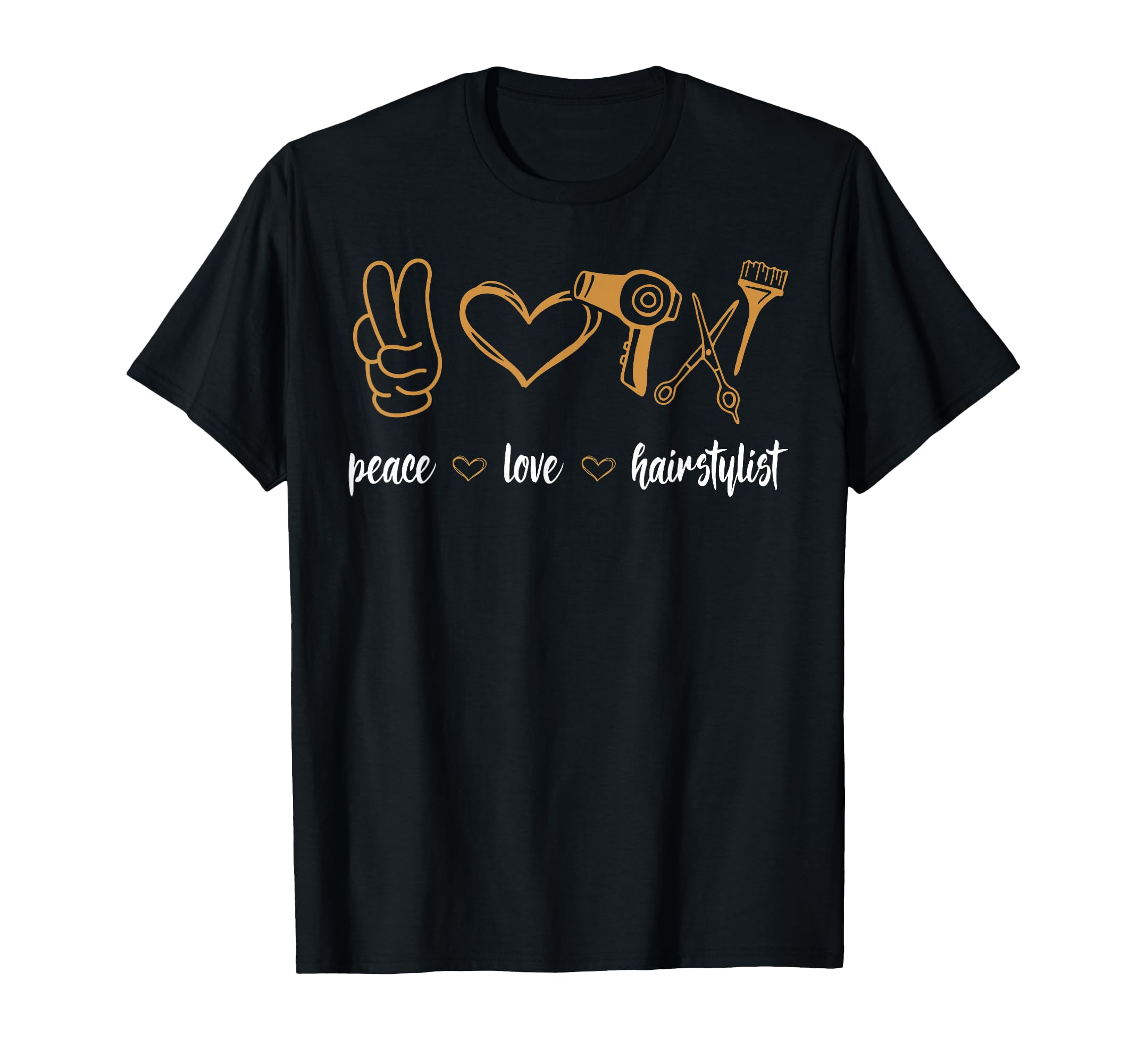 Barber Peace Love Hairstylist Hairdresser T-Shirt - Custom Art Print Unisex - T-Shirt, Sweatshirt, Hoodie