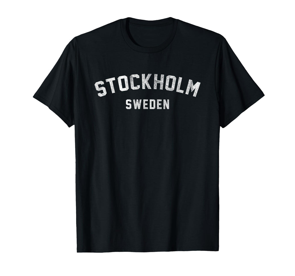 Varsity Stockholm Sweden T-Shirt - Novelty Apparel for Adults - T-Shirt, Sweatshirt, Hoodie