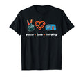 Peace Love Camping Rv Trailer T-Shirt - Custom Art Print Unisex - T-Shirt, Sweatshirt, Hoodie