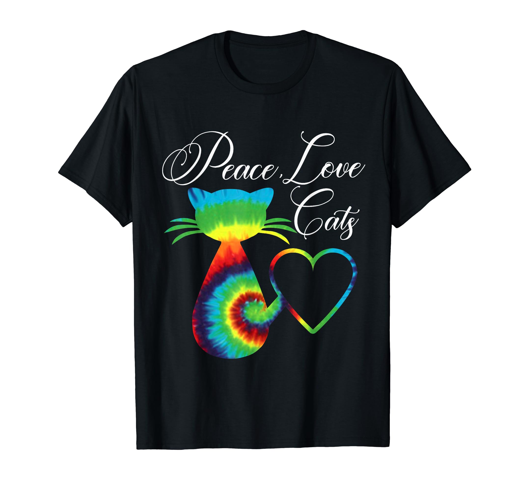 Tie Dye Cat Gifts Cat Lovers Peace T-Shirt - Trendy Graphic for Adults - T-Shirt, Sweatshirt, Hoodie