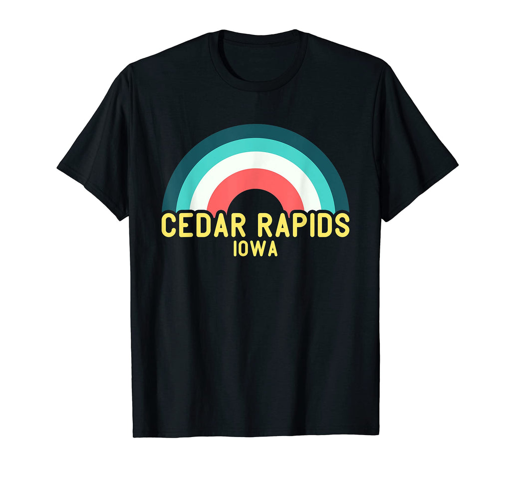 Cedar Rapids Iowa Rainbow T-Shirt - Minimalist Print for Adults - T-Shirt, Sweatshirt, Hoodie