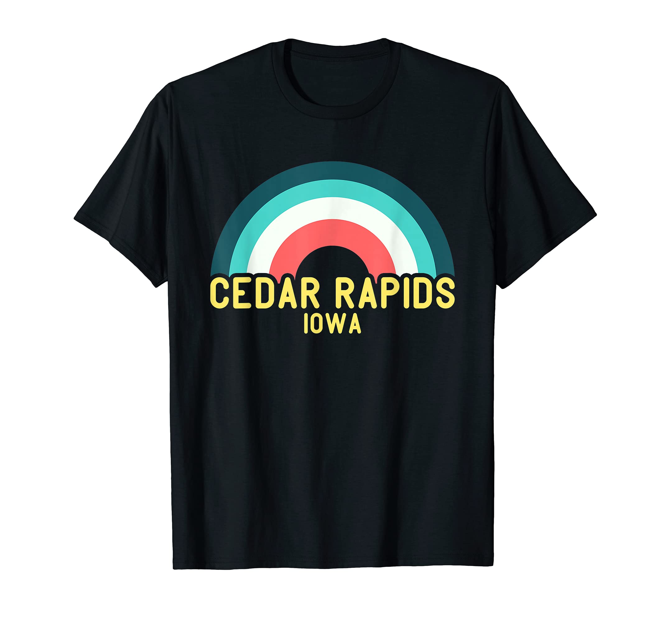 Cedar Rapids Iowa Rainbow T-Shirt - Minimalist Print for Adults - T-Shirt, Sweatshirt, Hoodie