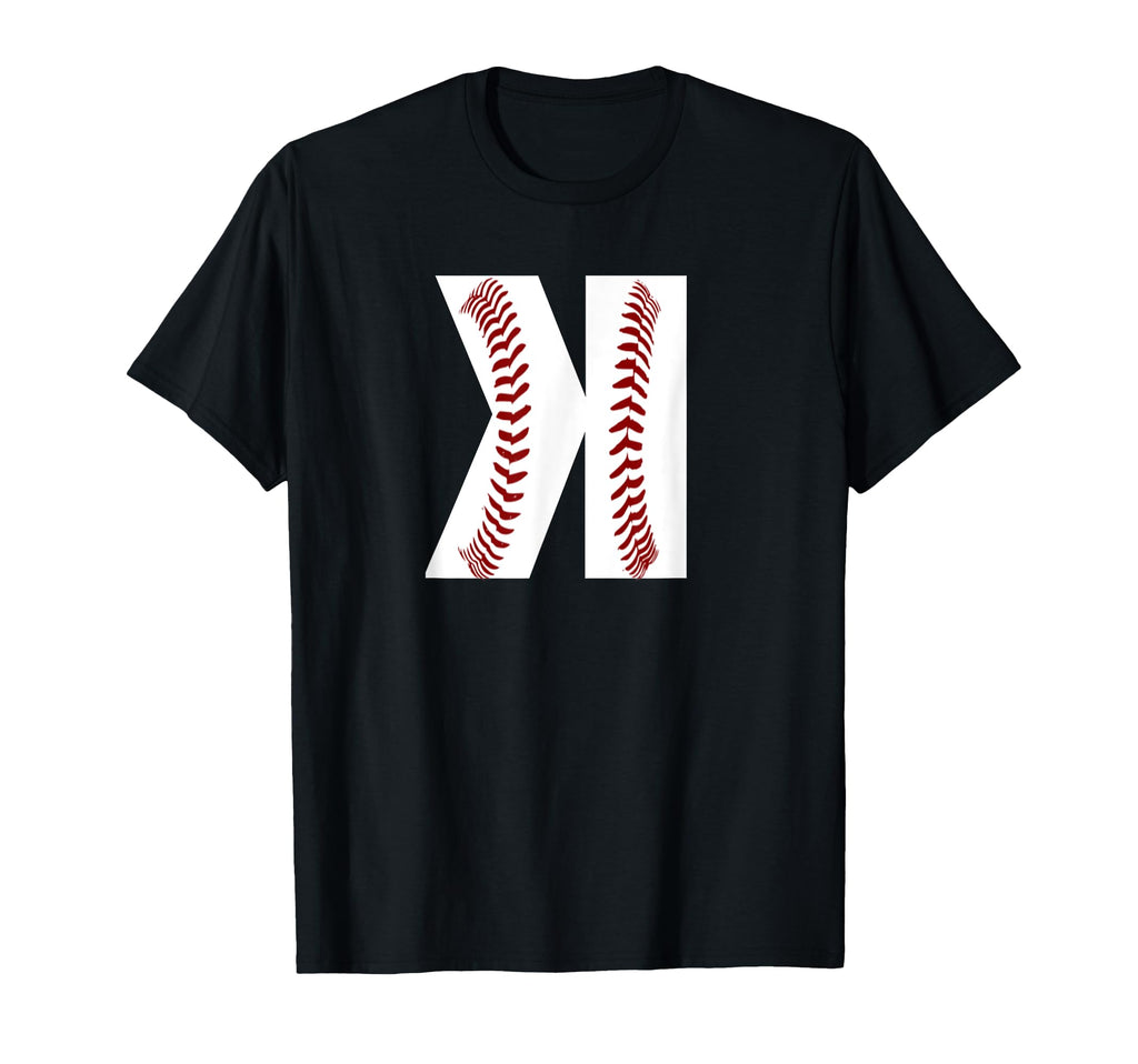 Pitcher Backwards K Baseball Stitches Art T-Shirt - Novelty Apparel Unisex - T-Shirt, Sweatshirt, Hoodie