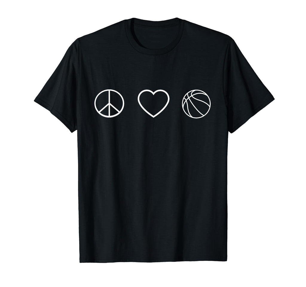 Peace Love Basketball T-Shirt - Unique Graphic Unisex - T-Shirt, Sweatshirt, Hoodie