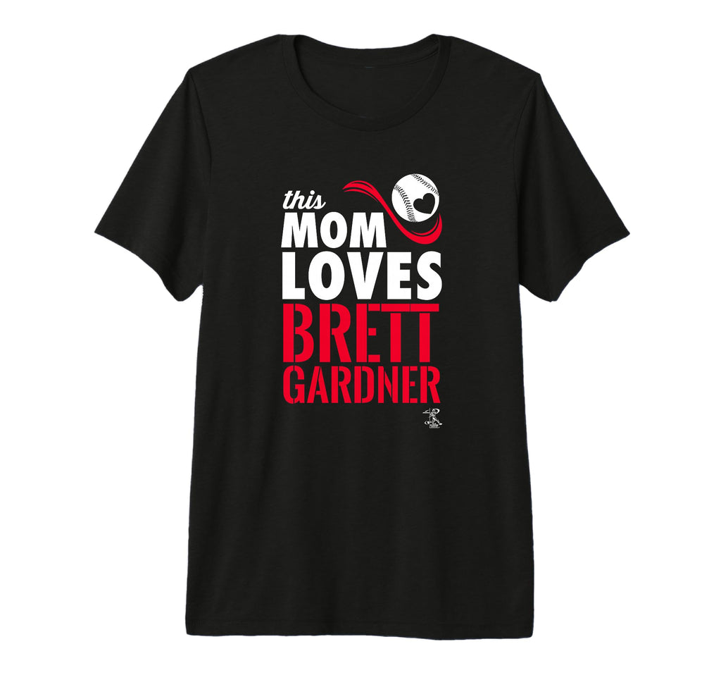 Brett Gardner This Mom Loves Tri Blend T-Shirt - Trendy Graphic for Adults - T-Shirt, Sweatshirt, Hoodie