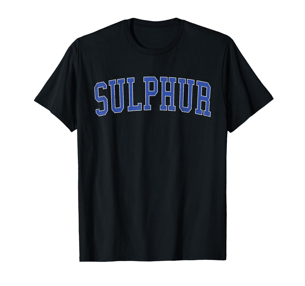 Sulphur La Distressed Blue Varsity T-Shirt - Custom Art Print Unisex - T-Shirt, Sweatshirt, Hoodie