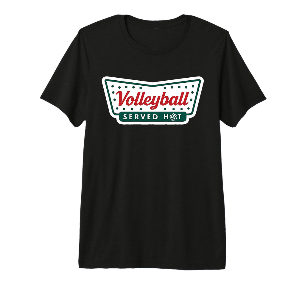 Volleyball Served Hot Diner Funny T-Shirt - Custom Art Print for Adults - T-Shirt, Sweatshirt, Hoodie