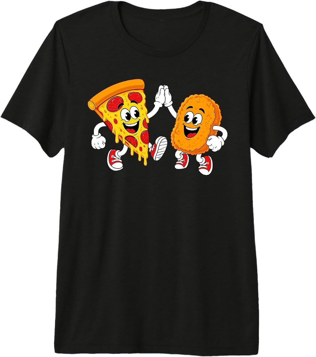Pizza and Chicken Nugget Food Vibes - Adult & Kids T-Shirts, Sweatshirts & Hoodies apparel design preview 1