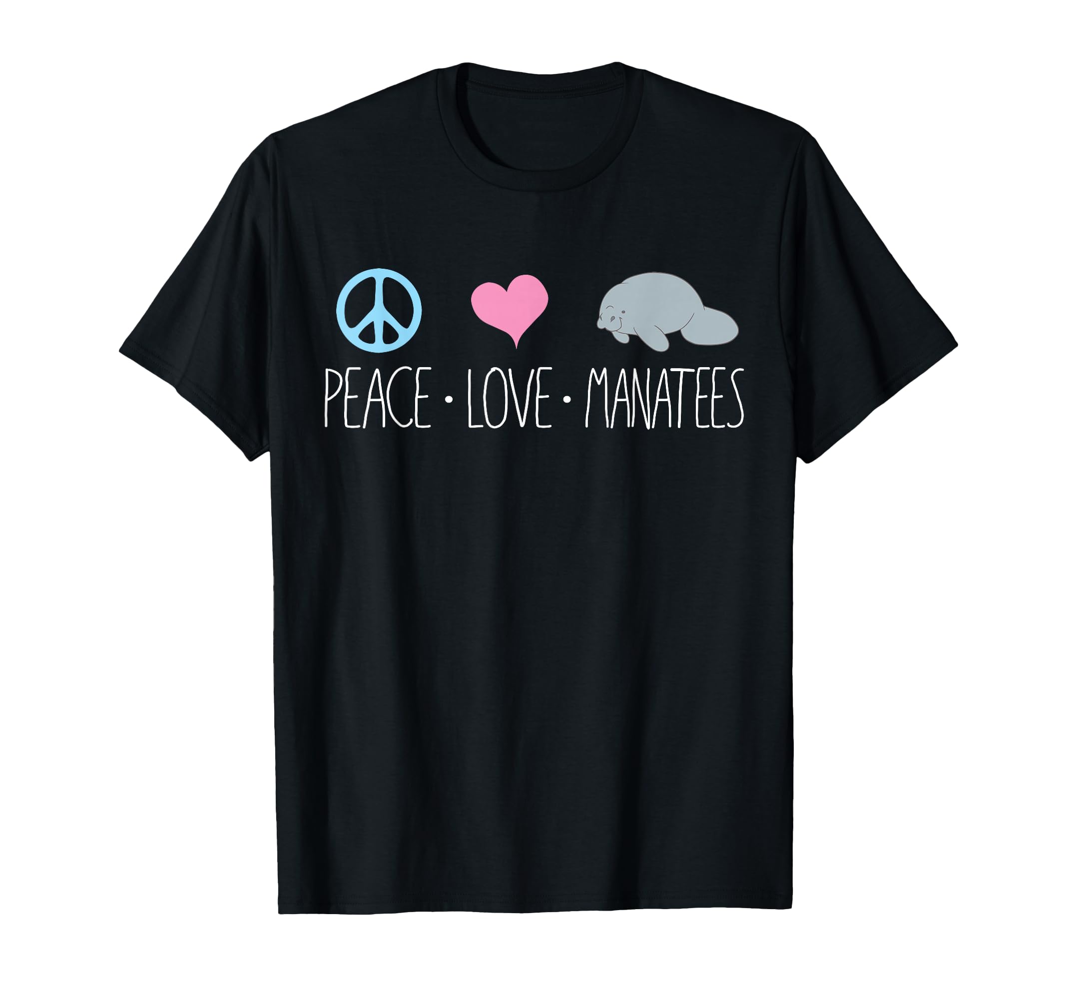 Manatee Peace Love Manatees Chubby T-Shirt - Minimalist Print Men Women - T-Shirt, Sweatshirt, Hoodie