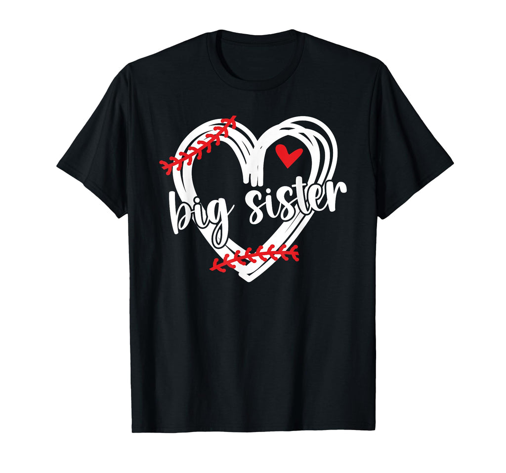 Big Sister Heart Baseball Sister T-Shirt - Minimalist Print Unisex - T-Shirt, Sweatshirt, Hoodie