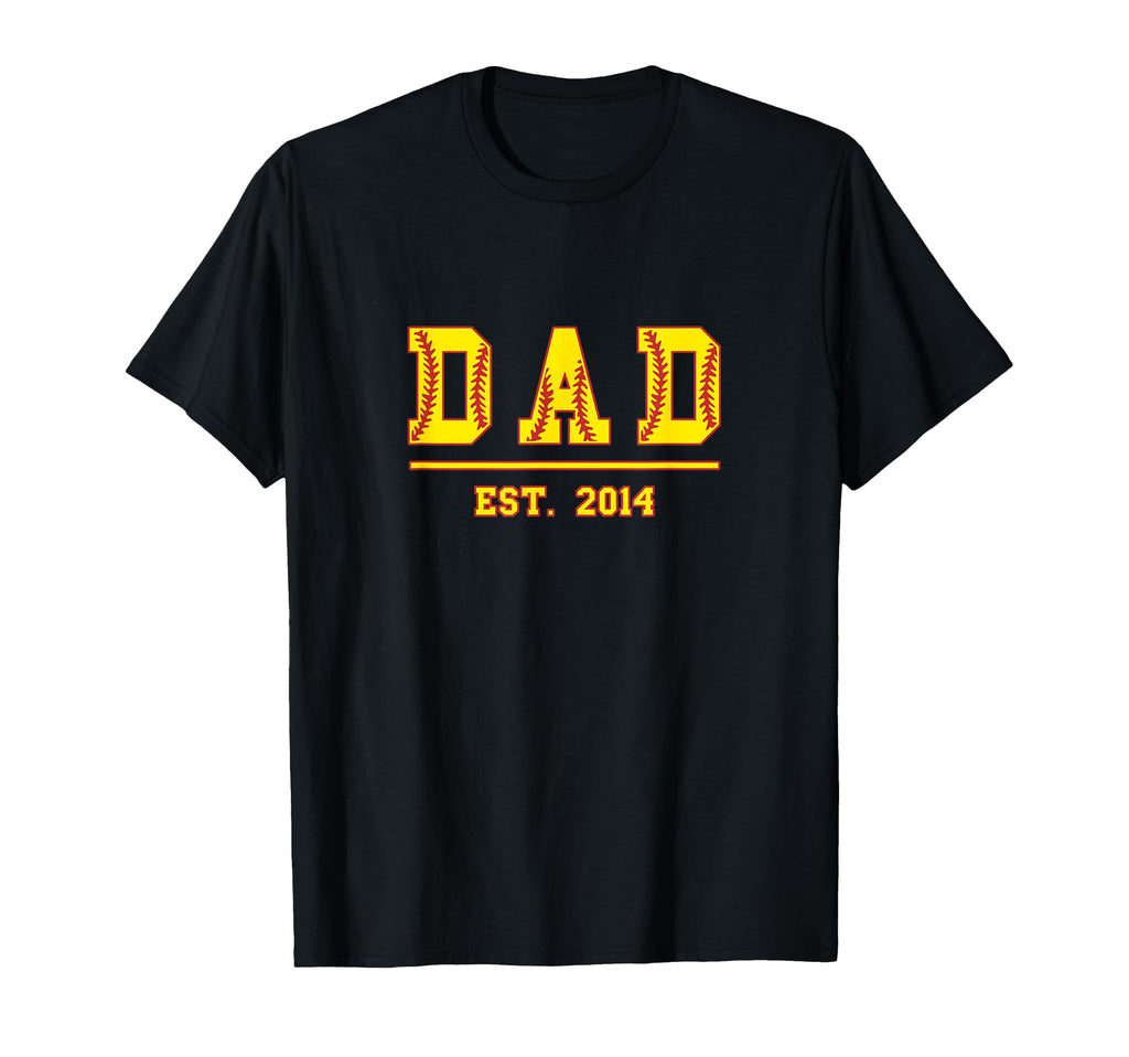 Dad Est 2014 Funny Sports Year T-Shirt - Minimalist Print Men Women - T-Shirt, Sweatshirt, Hoodie