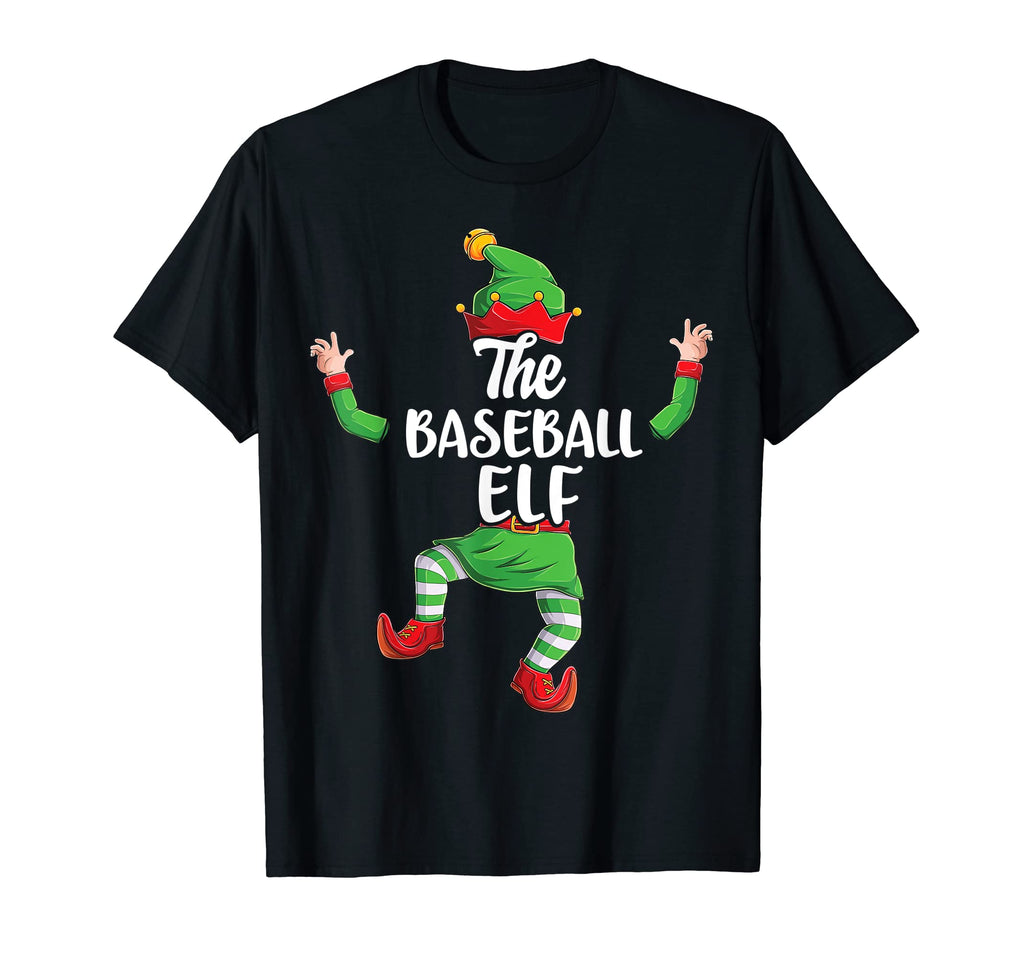 Baseball Elf Family Matching Pajamas Pjs T-Shirt - Graphic Print Men Women - T-Shirt, Sweatshirt, Hoodie
