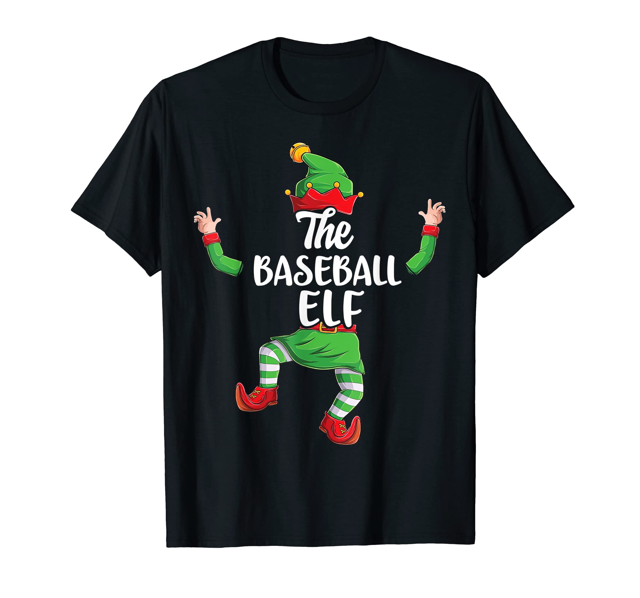 Baseball Elf Family Matching Pajamas Pjs T-Shirt - Graphic Print Men Women - T-Shirt, Sweatshirt, Hoodie