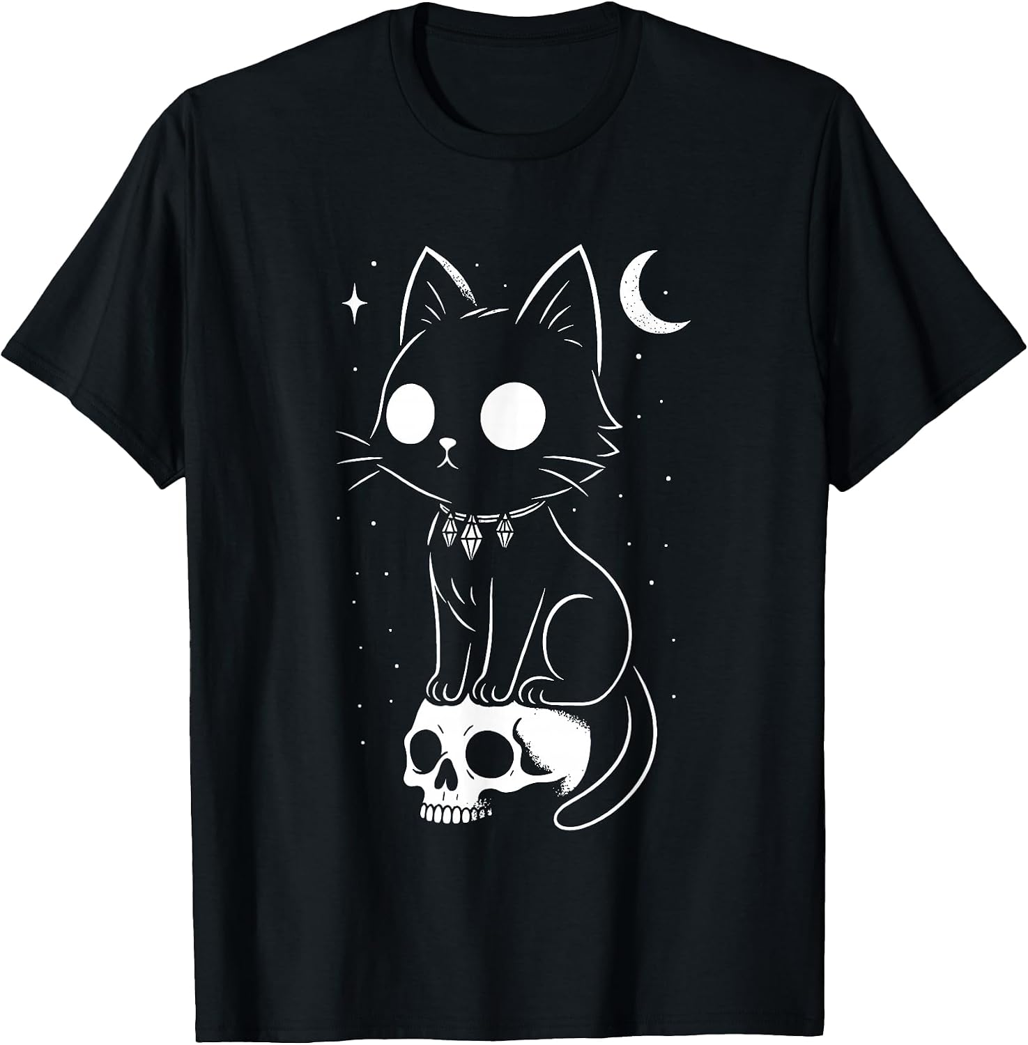 Cute Cat Creepy Goth Black Occult Kitty Outfit - Adult & Kids T-Shirts, Sweatshirts & Hoodies apparel design preview 1