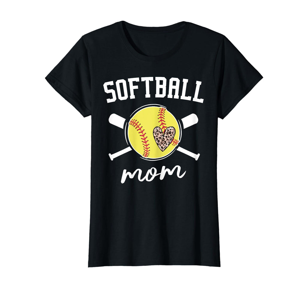 Softball Mom Leopard Funny Baseball Mom T-Shirt - Graphic Print Men Women - T-Shirt, Sweatshirt, Hoodie