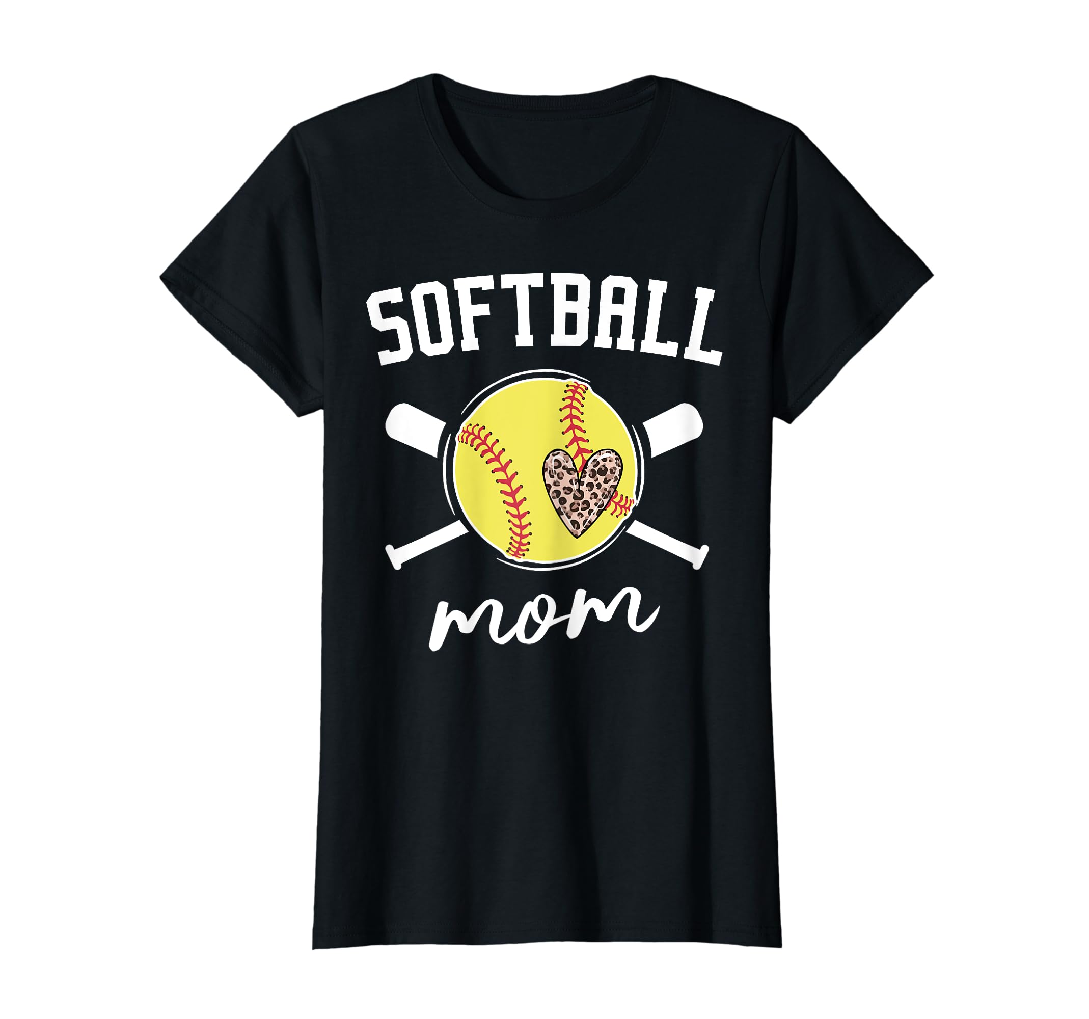 Softball Mom Leopard Funny Baseball Mom T-Shirt - Graphic Print Men Women - T-Shirt, Sweatshirt, Hoodie