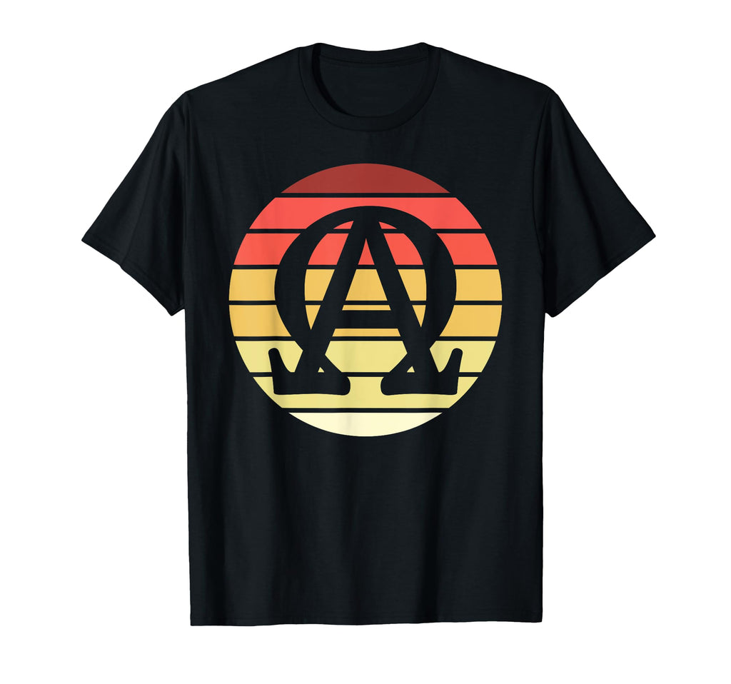 Alpha And Omega Symbol Sunset Art T-Shirt - Fun Novelty Design Men Women - T-Shirt, Sweatshirt, Hoodie