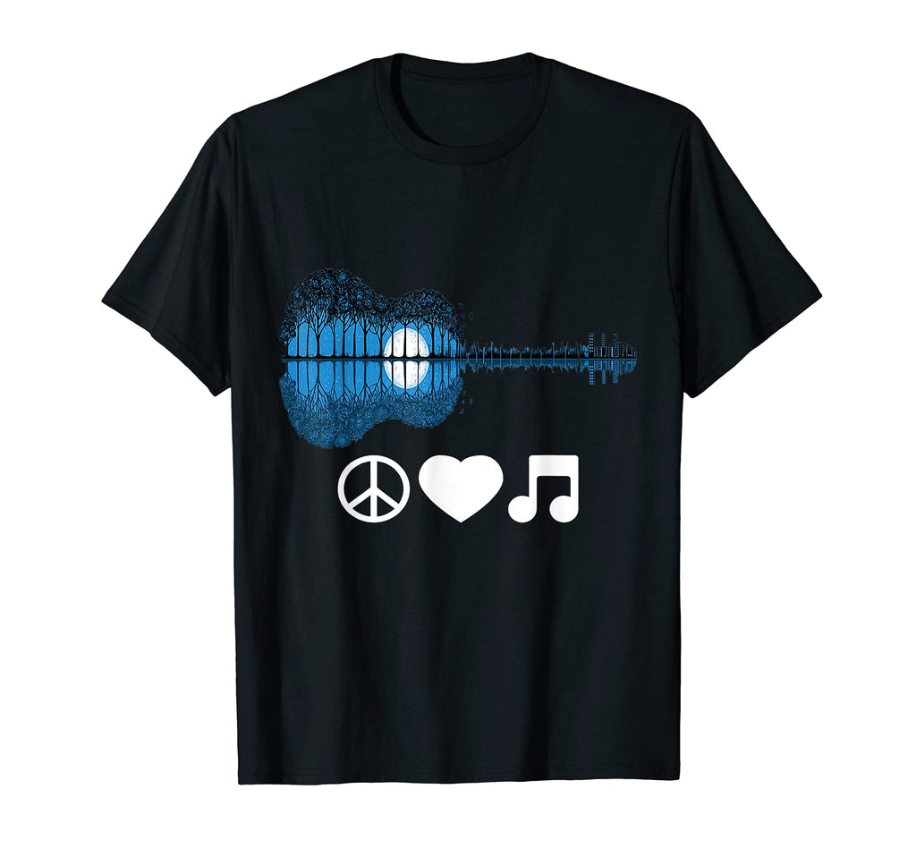 Peace Love Music Guitar Trend Designs T-Shirt - Unique Graphic Unisex - T-Shirt, Sweatshirt, Hoodie