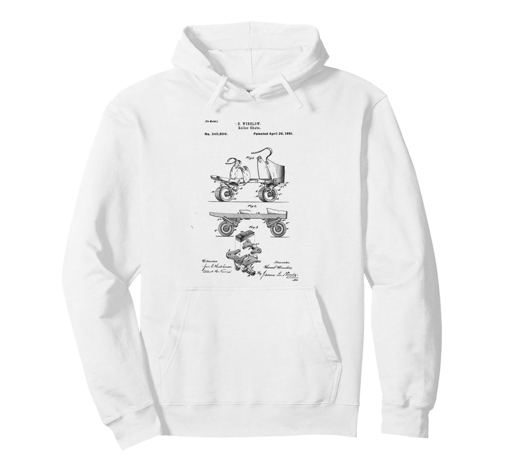 Roller Skate Patent Blueprint Roller Hoodie - Fun Novelty Design Men Women - T-Shirt, Sweatshirt, Hoodie