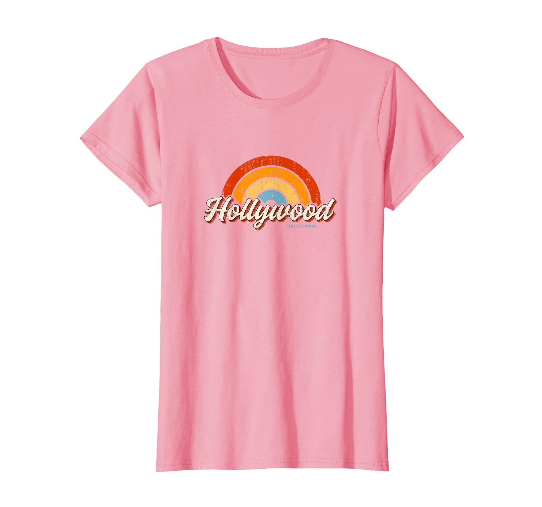 Hollywood California Ca Rainbow 70S T-Shirt - Custom Art Print Unisex - T-Shirt, Sweatshirt, Hoodie