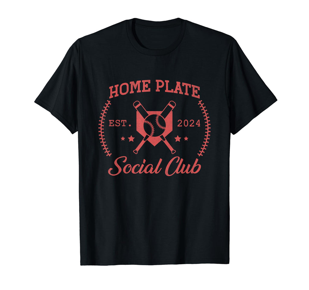 2024 Home Plate Social Club Softball T-Shirt - Minimalist Print for Adults - T-Shirt, Sweatshirt, Hoodie