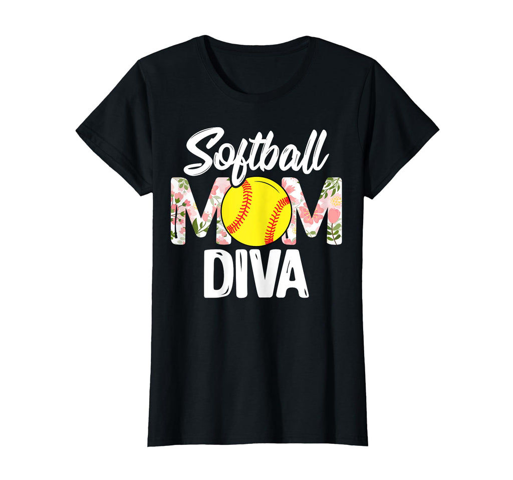 Softball Mom Diva Baseball Player T-Shirt - Novelty Apparel for Adults - T-Shirt, Sweatshirt, Hoodie