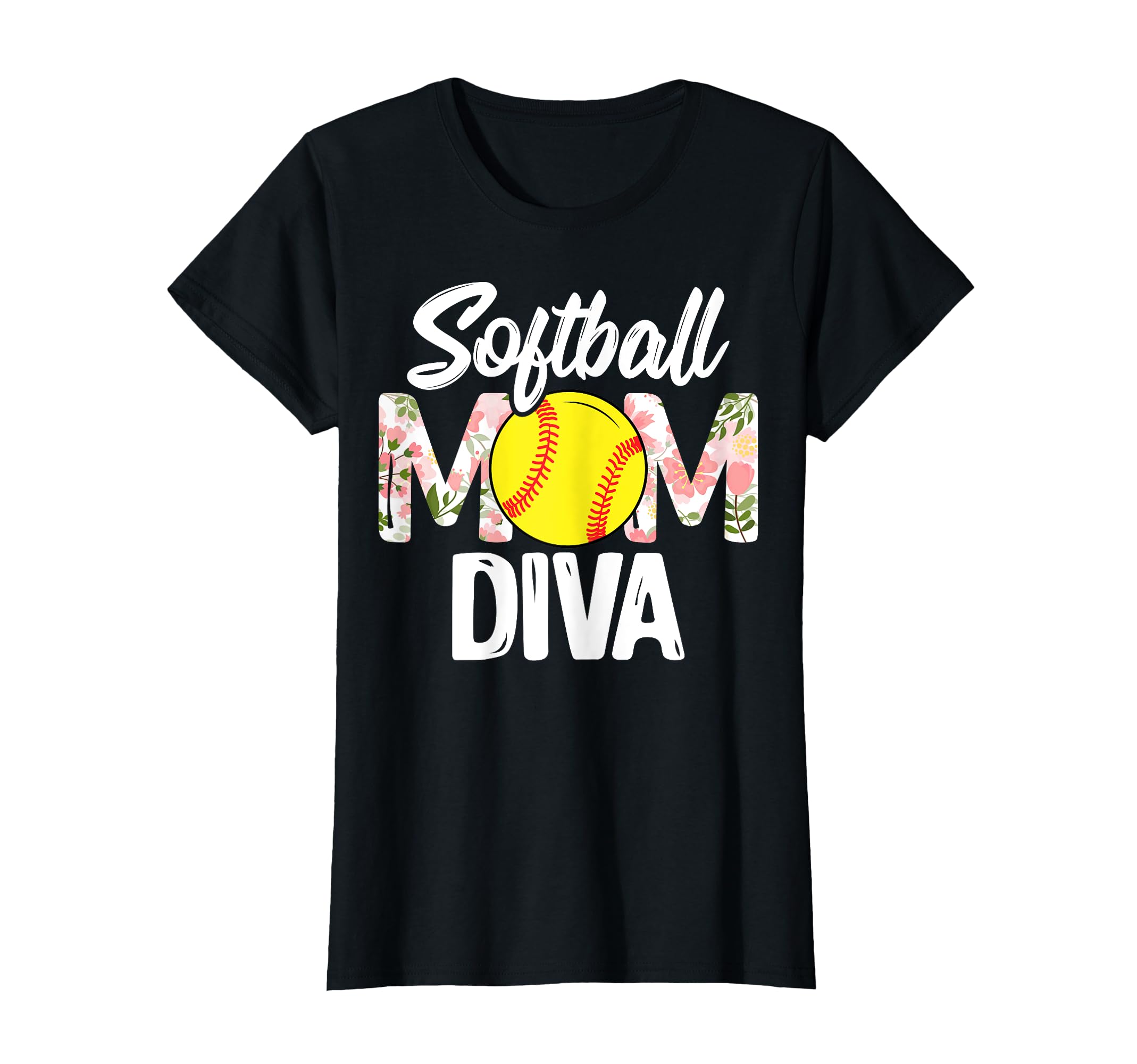 Softball Mom Diva Baseball Player T-Shirt - Novelty Apparel for Adults - T-Shirt, Sweatshirt, Hoodie