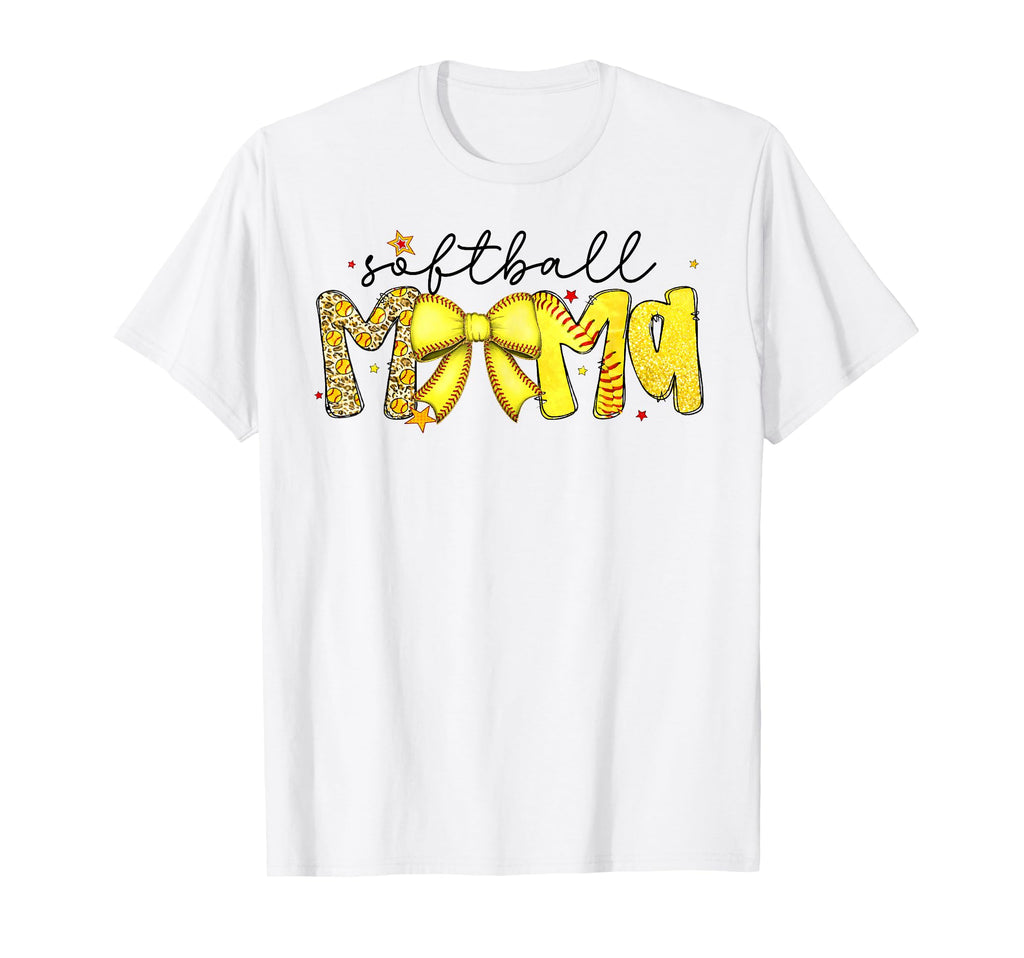 Softball Mama Coquette Softball Game Day T-Shirt - Graphic Print Unisex - T-Shirt, Sweatshirt, Hoodie