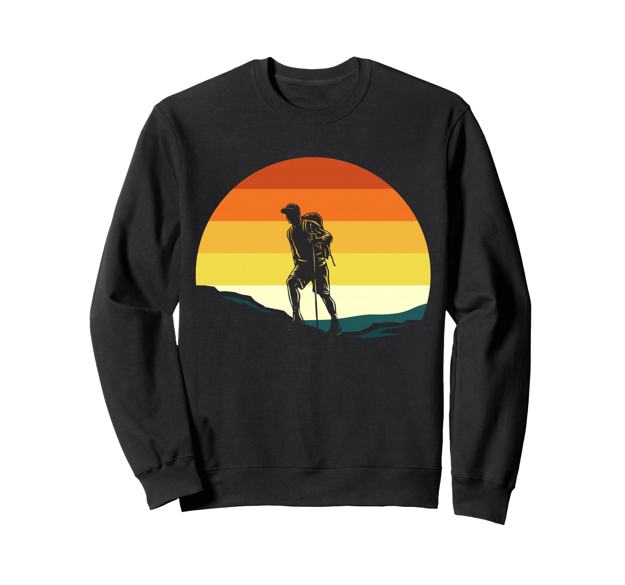 Hiking Hiker Sunset Sweatshirt - Graphic Print Unisex - T-Shirt, Sweatshirt, Hoodie