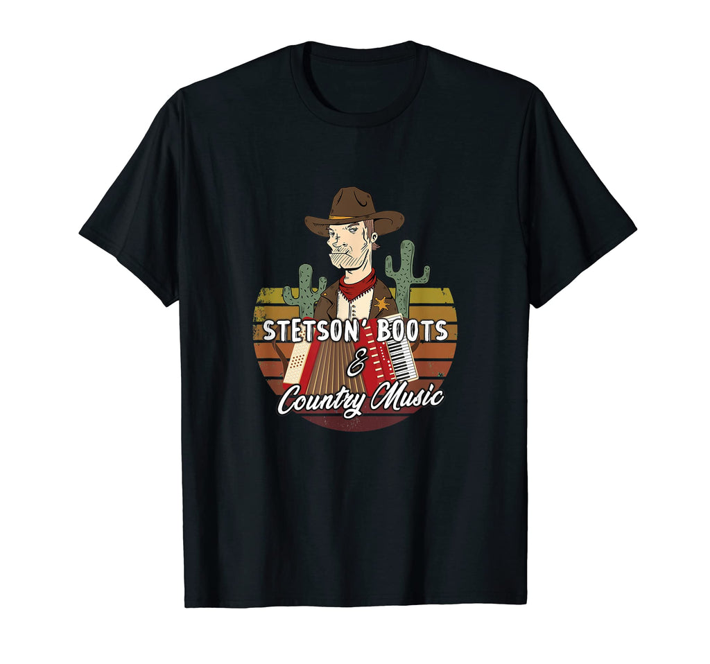 Country Music Cowboy Stetson Hat T-Shirt - Minimalist Print for Adults - T-Shirt, Sweatshirt, Hoodie